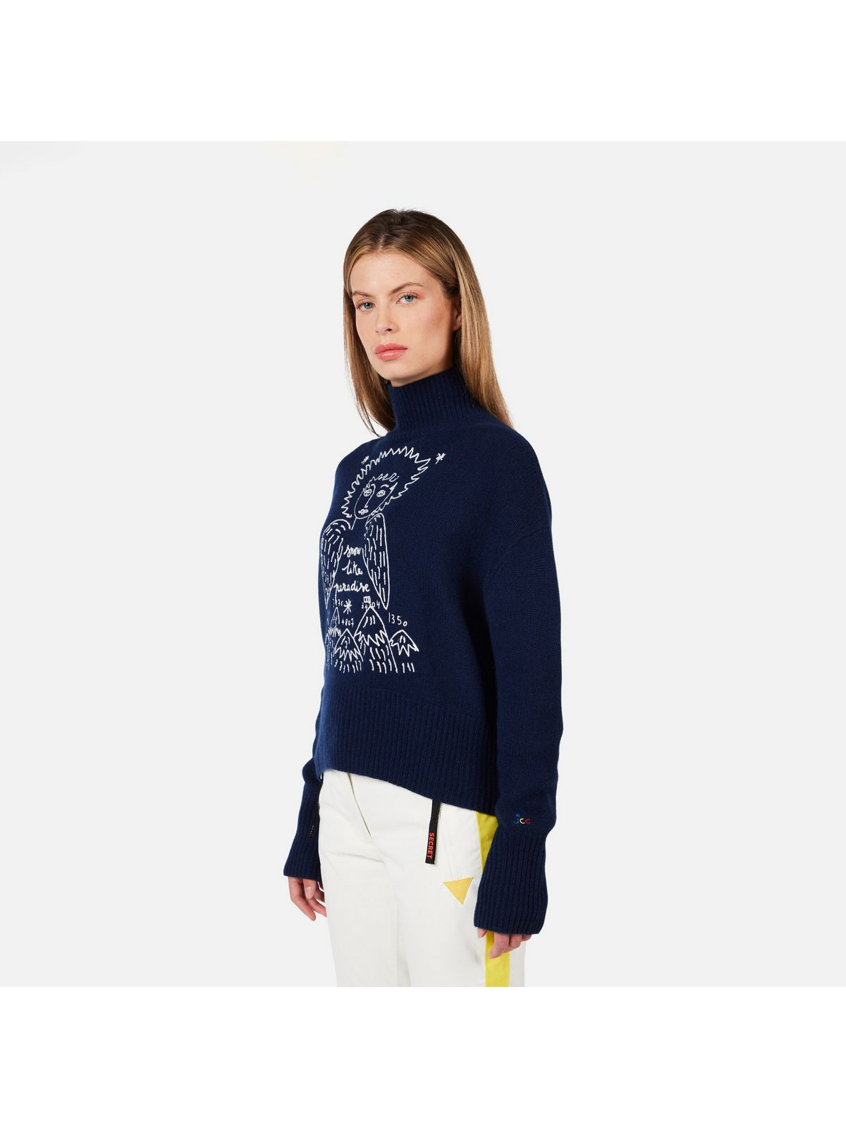 Sweter damski ROSSIGNOL W JCC SNOW ANGELS PULL niebieski