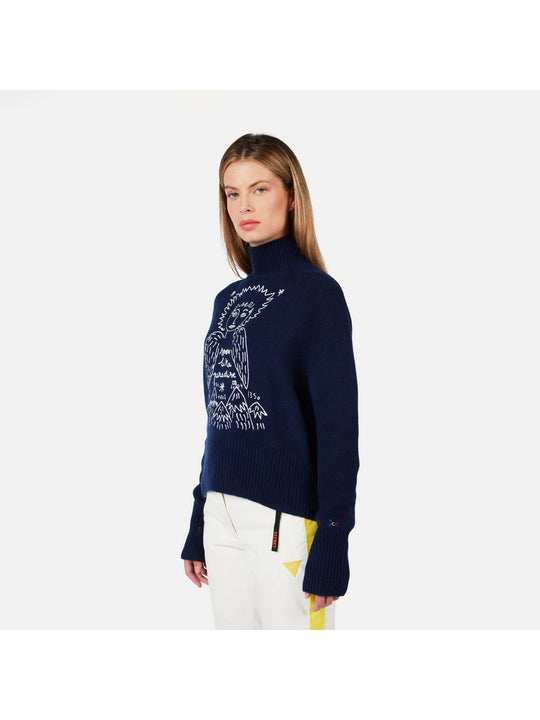 Sweter damski ROSSIGNOL W JCC SNOW ANGELS PULL niebieski
