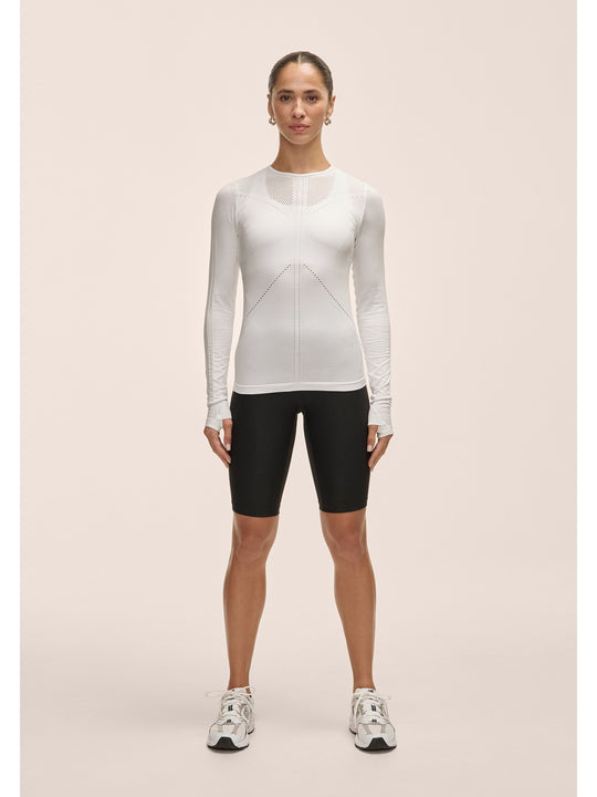 Koszulka damska Casall Maze Long Sleeve biały
