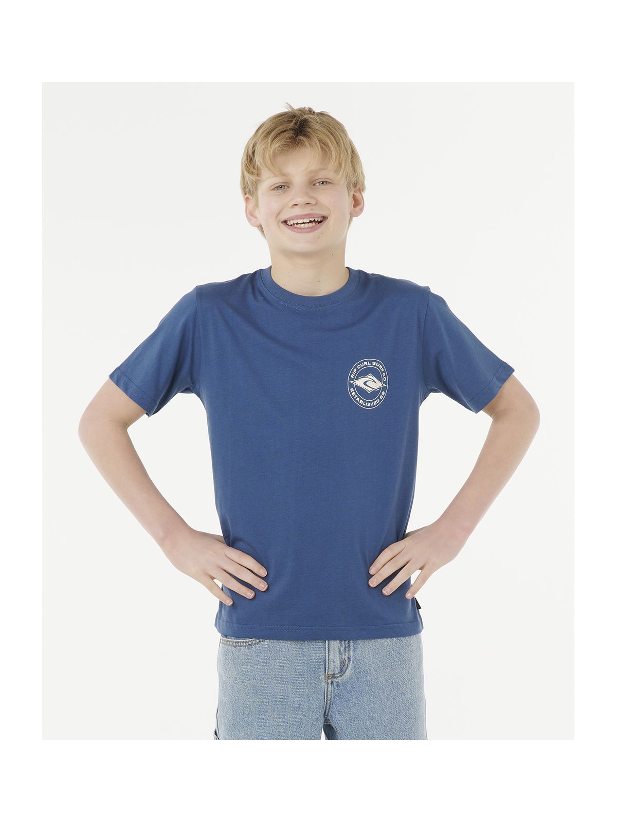 Koszulka RIP CURL STAPLER TEE - BOY granatowa