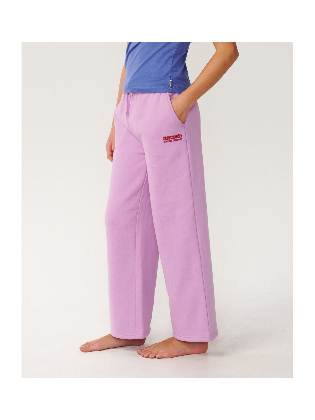 Spodnie juniorskie RIP CURL Surf Puff Wide Leg T Pant-Girl różowe