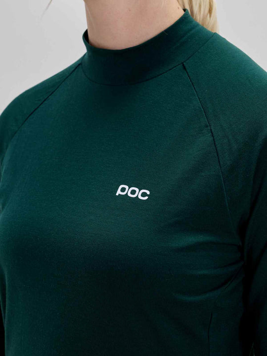 Koszulka damska POC W's Layer Merino Mock Neck Jersey zielony
