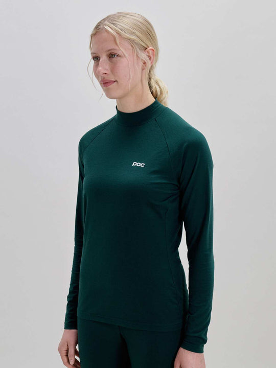 Koszulka damska POC W's Layer Merino Mock Neck Jersey zielony
