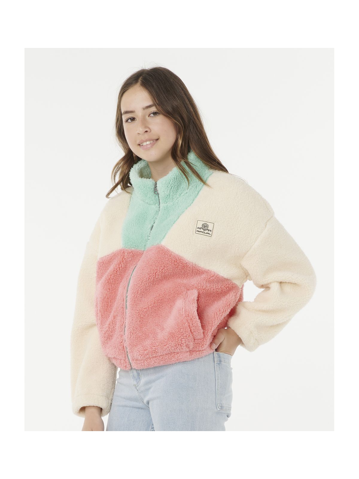 Bluza RIP CURL BLOCK PARTY POLAR FLEECE-GIRL różowa