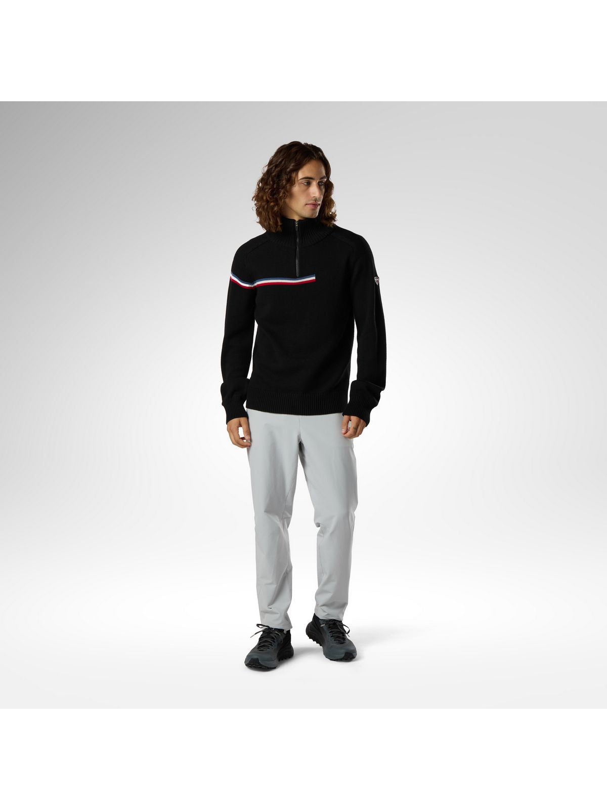 Sweter męski ROSSIGNOL M Odysseus Half Zip Merino Swe czarny
