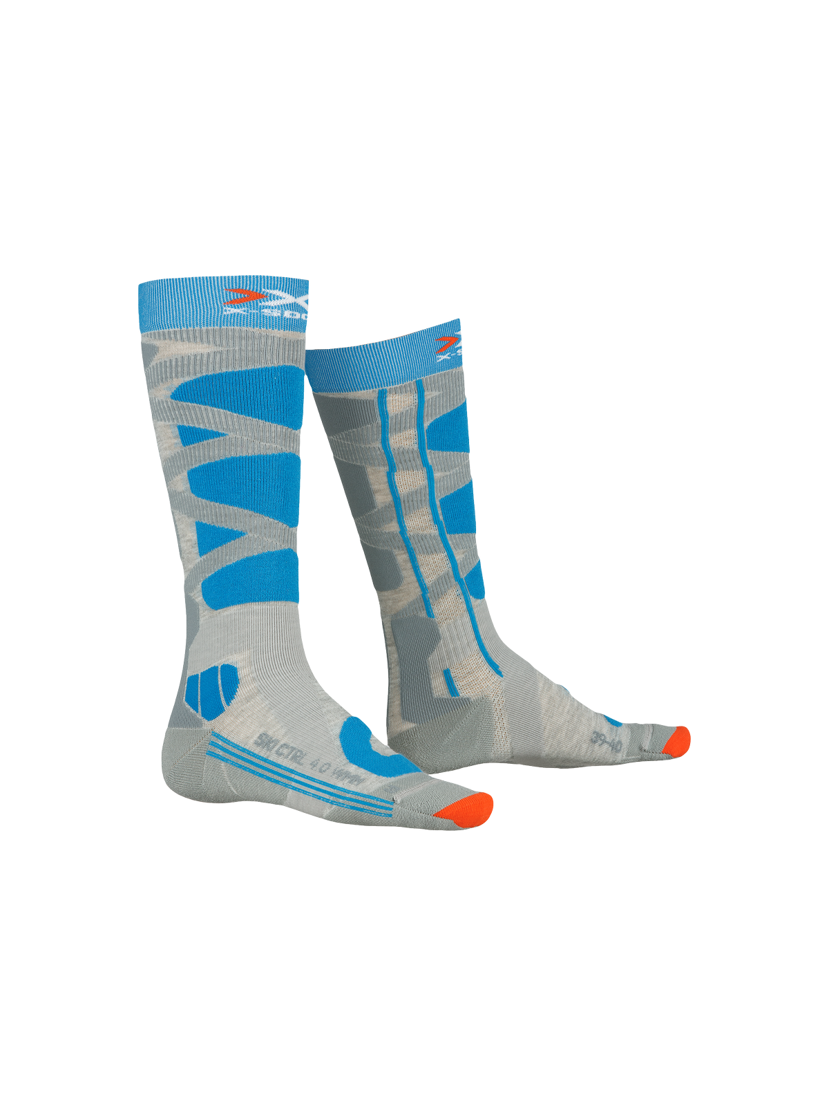 Skarpety narciarskie damskie X-SOCKS Ski Control 4.0 Wmn szary melange / turkusowy