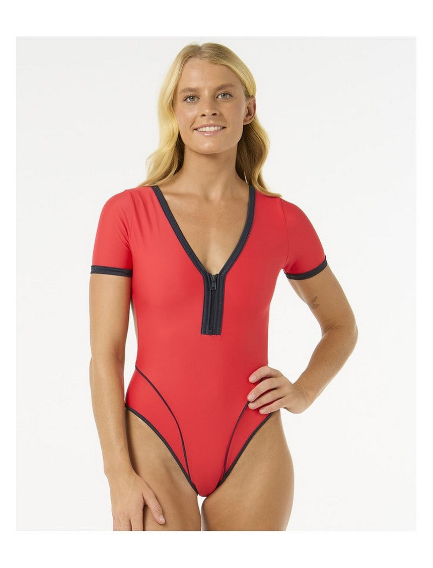 Kostium kąpielowy RIP CURL Bomba Ss Cheeky Surf Suit czerwony