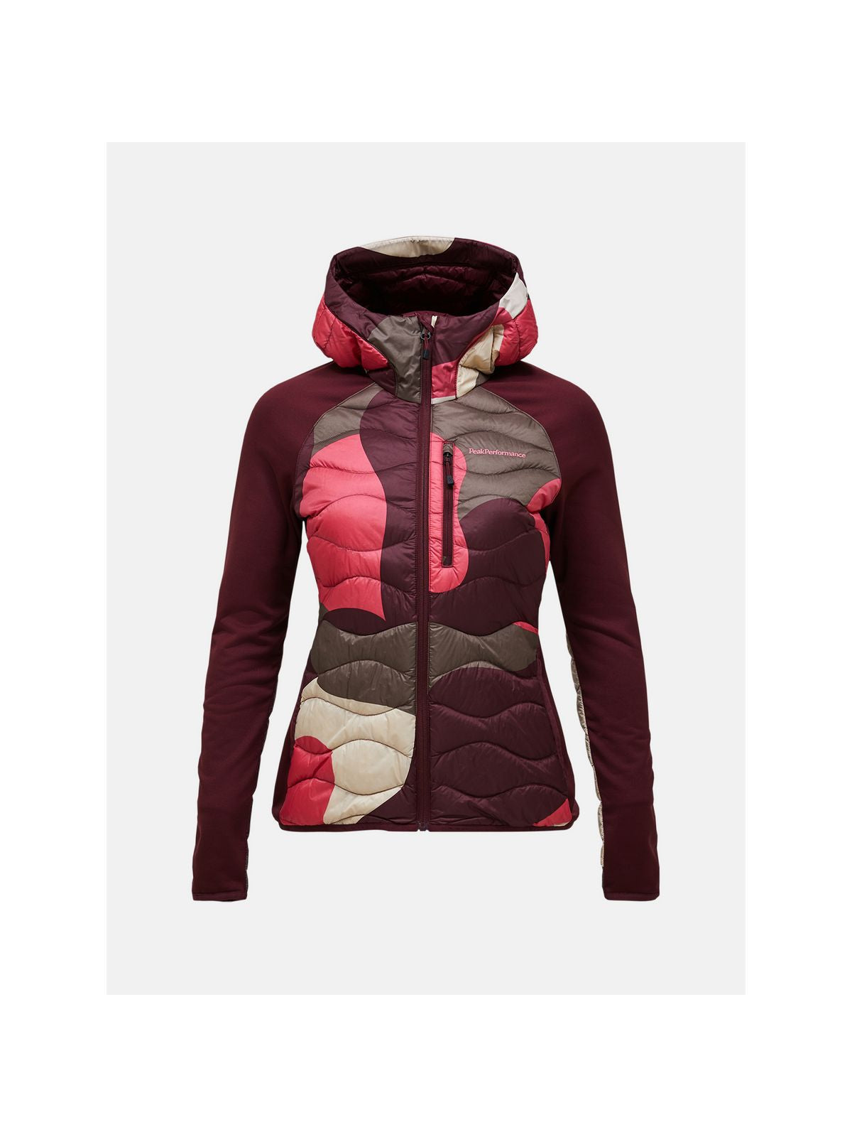 Kurtka damska PEAK PERFORMANCE Helium AOP Down Hybrid Hood Multicolor