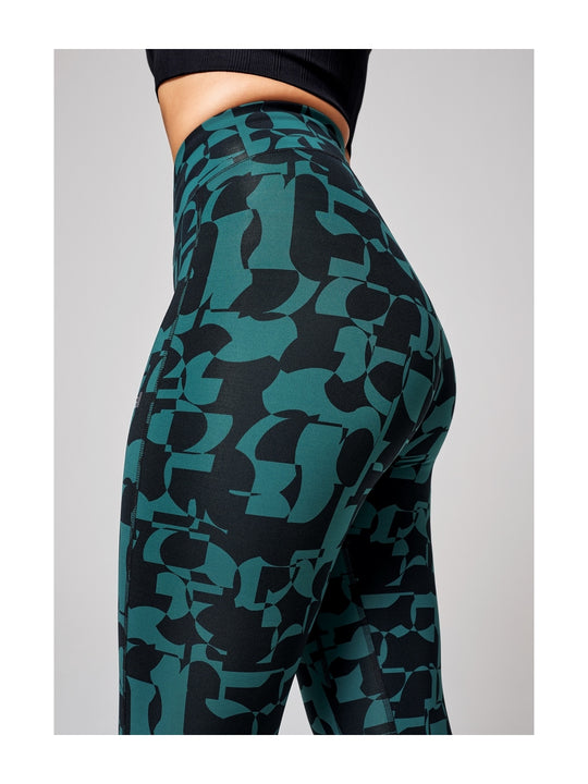 Legginsy CASALL Essential Tights Printed zielony
