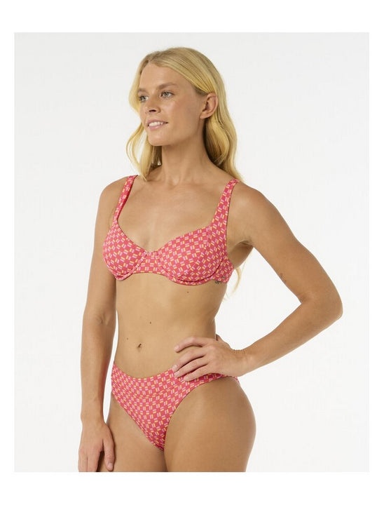 Stanik kąpielowy RIP CURL Shell Cove D-Dd Balconette czerwony
