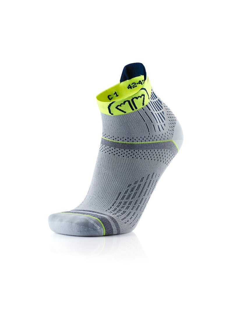 Skarpety do biegania SIDAS Run Feel szaro żółte