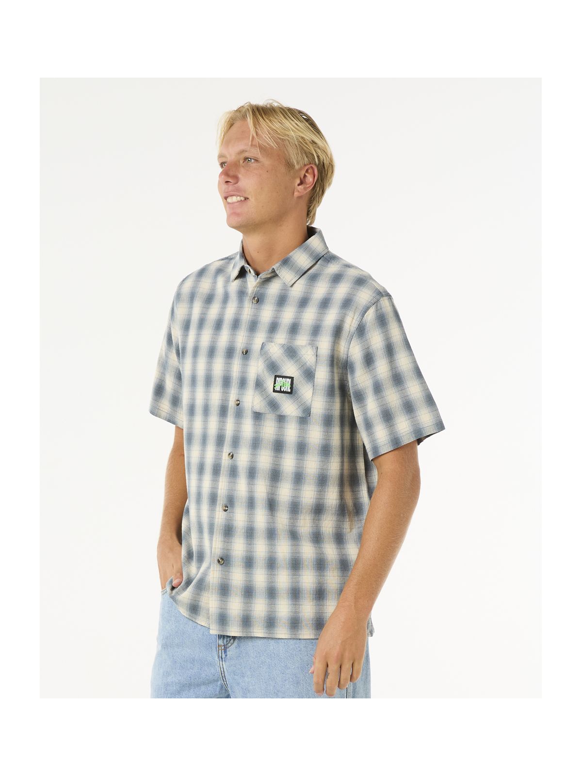 Koszula męska sportowa RIP CURL Raw Energy S/S Plaid Shirt w kratę