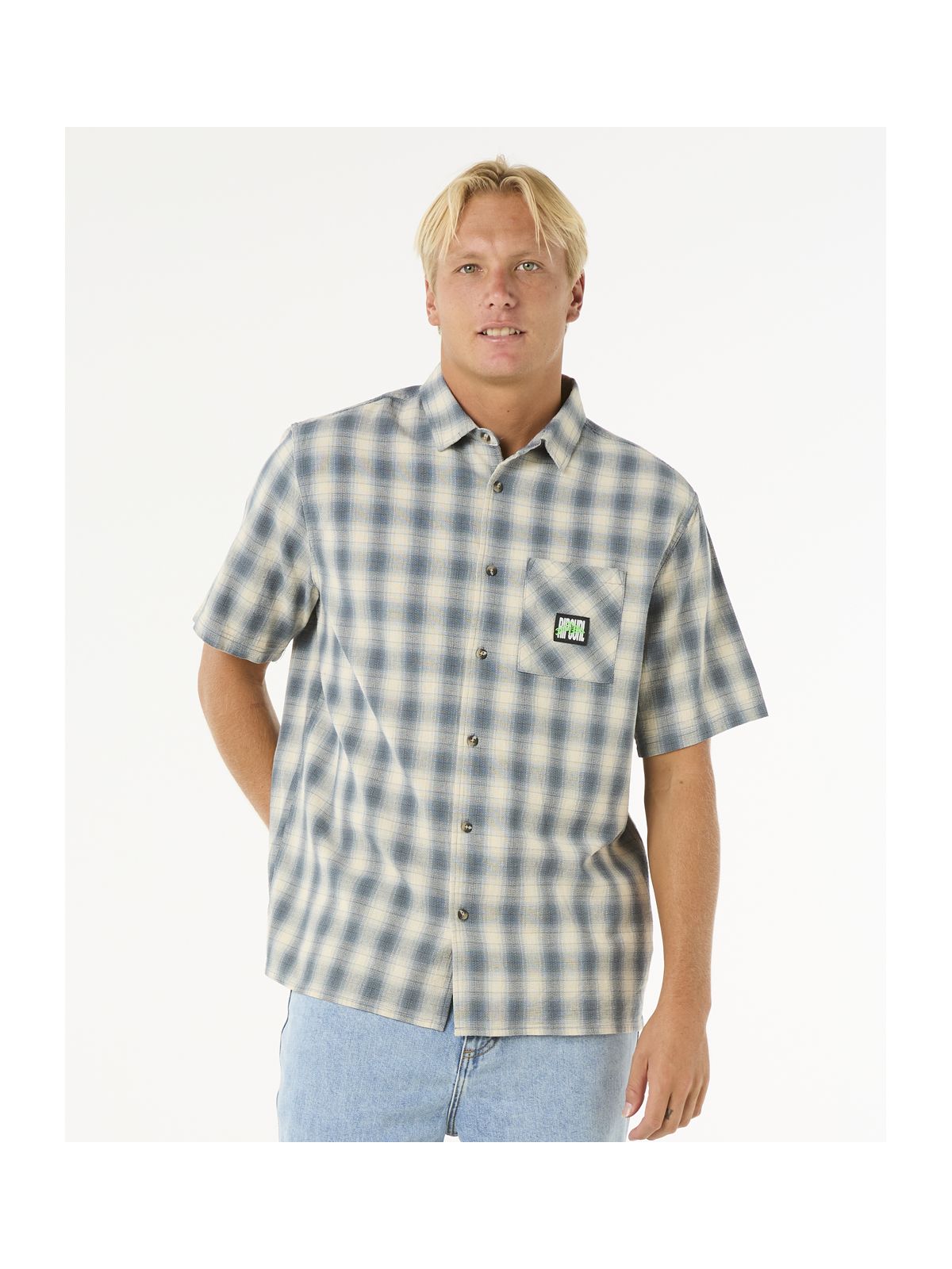 Koszula męska sportowa RIP CURL Raw Energy S/S Plaid Shirt w kratę
