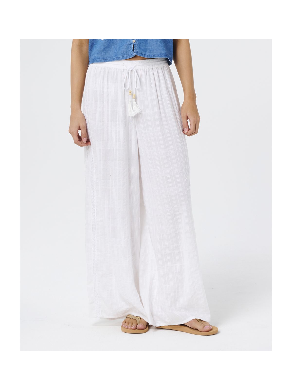 Spodnie damskie RIP CURL Catalina Islands Wide Leg Pant białe