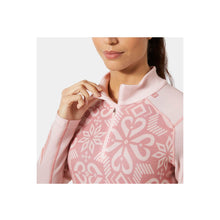 Koszulka damska HELLY HANSEN W Lifa Merino Midweight Graphic 1/2 Zip kolor różowy
