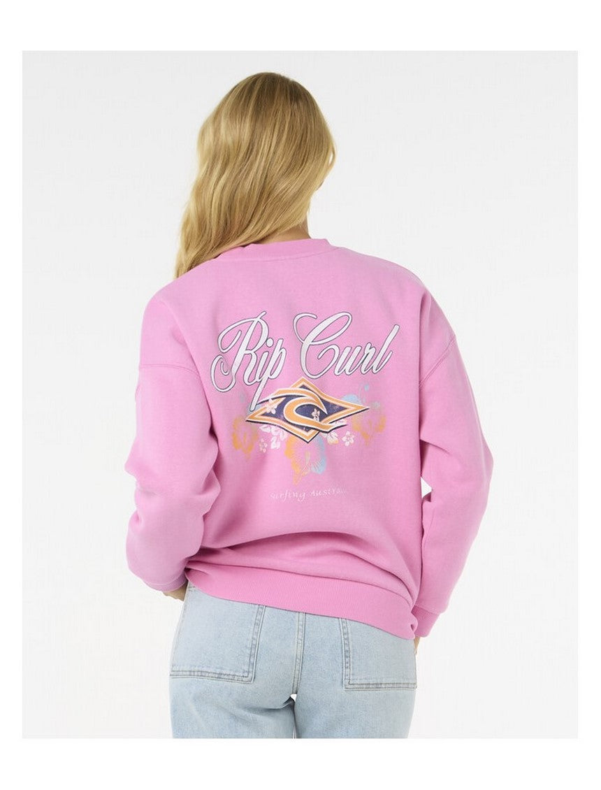 Bluza RIP CURL Hibiscus Diamond Heritage Crew różowa