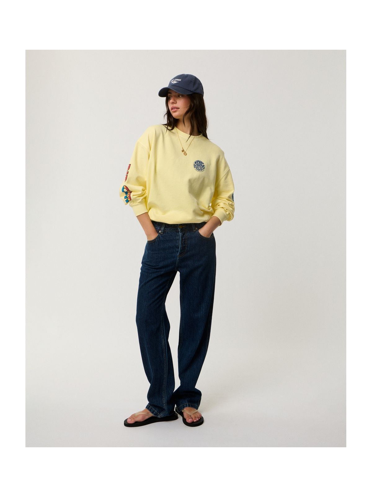 Bluza damska RIP CURL Sg Heritage Oversized Fleece żółta
