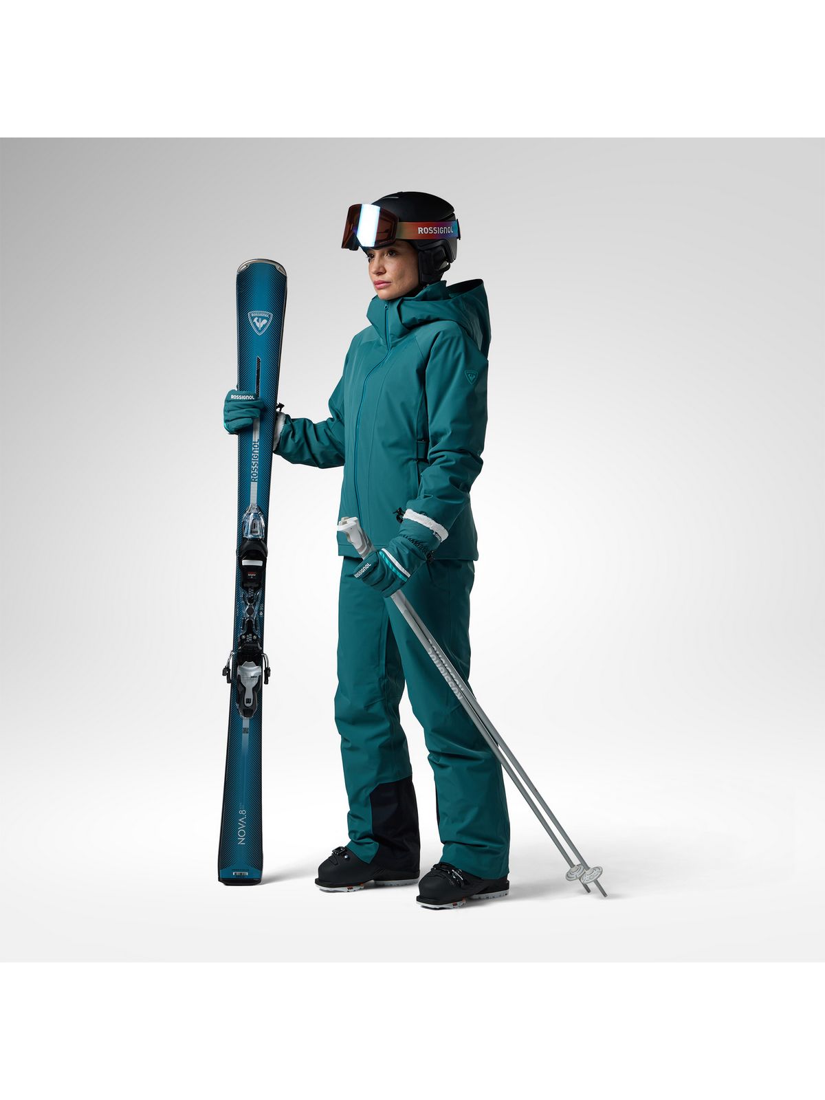 Kurtka narciarska damska ROSSIGNOL W 4Ws Blackside Insulated Jack zielona