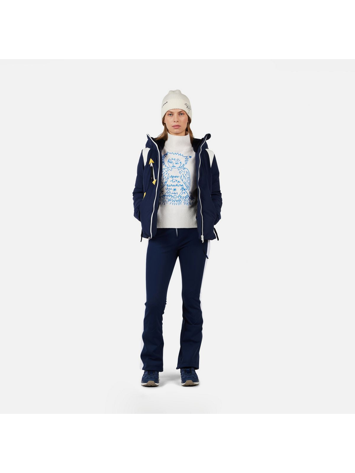 Sweter damski ROSSIGNOL W JCC SNOW ANGELS PULL biały