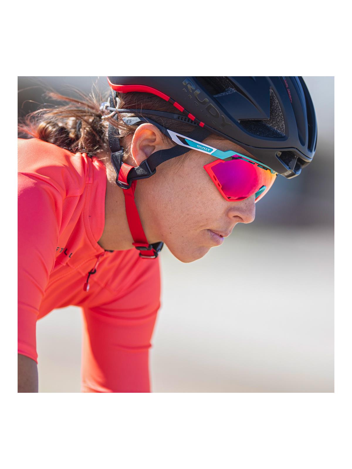 Okulary rowerowe Rudy Project DEFENDER - szmaragdowo biały | Multilaser Red Cat 3 - ONE SIZE - Adventure Sports