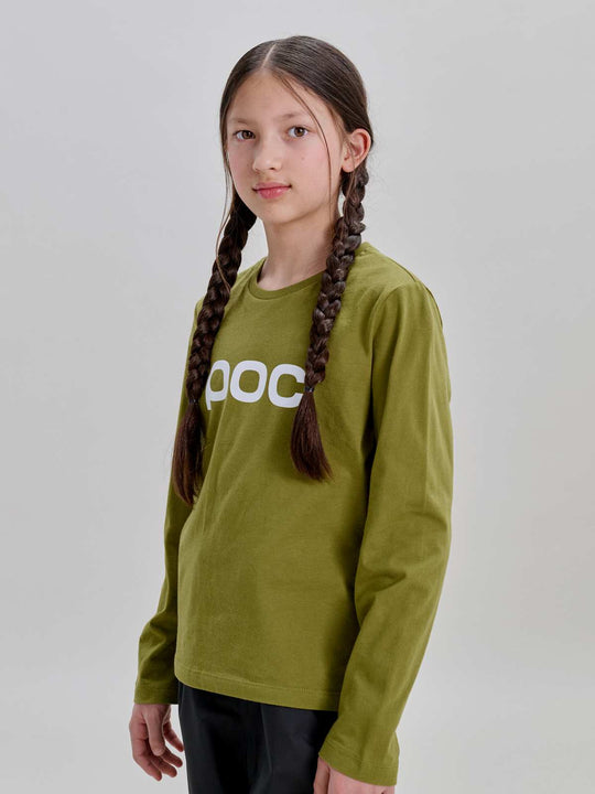 Koszulka longsleeve dla dzieci POC L/S Tee Jr zielony
