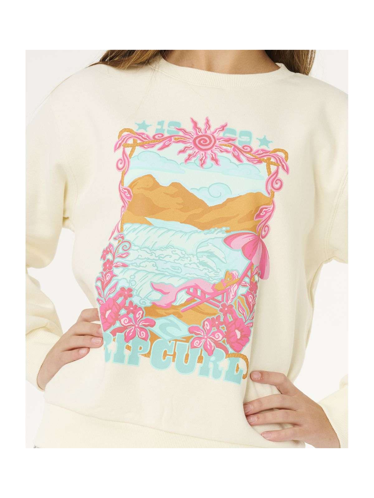 Bluza dziewczęca RIP CURL Sunshine Squad Crew-Girl biała