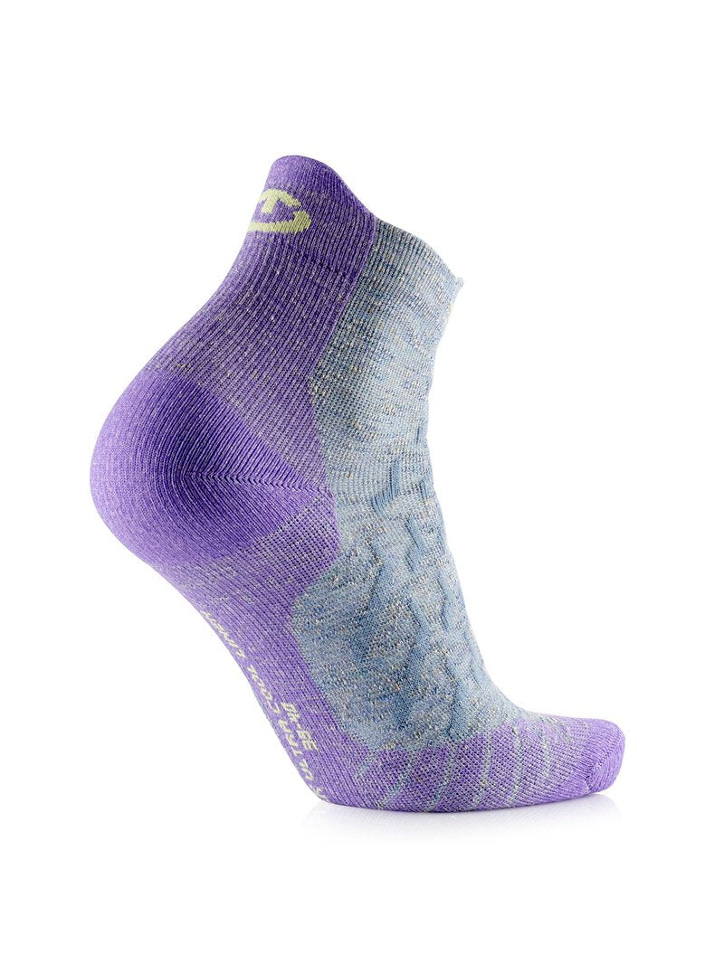 Skarpety trekkingowe damskie THERM-IC W Trekking Ultracool Linen Ankle szaro fioletowe