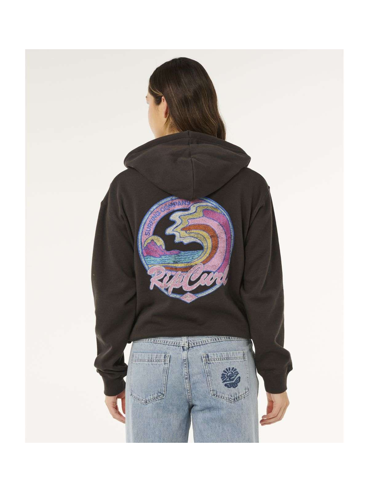 Bluza damska RIP CURL Lay Day Relaxed Zip Through czarna