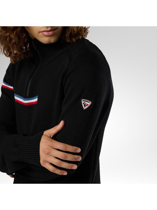 Sweter męski ROSSIGNOL M Odysseus Half Zip Merino Swe czarny
