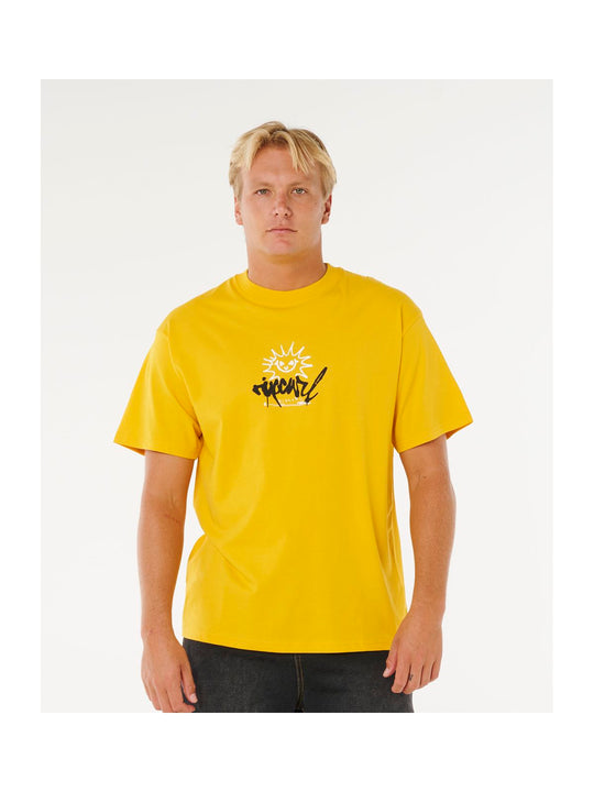 Koszulka męska RIP CURL Inner Visions Rotten Sun Tee żółta
