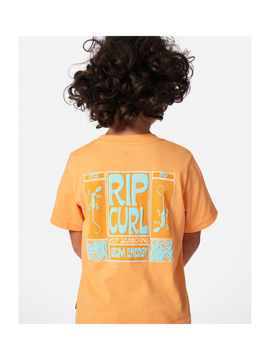 Koszulka RIP CURL Grom Energy Logo Tee - Boy pomarańczowa
