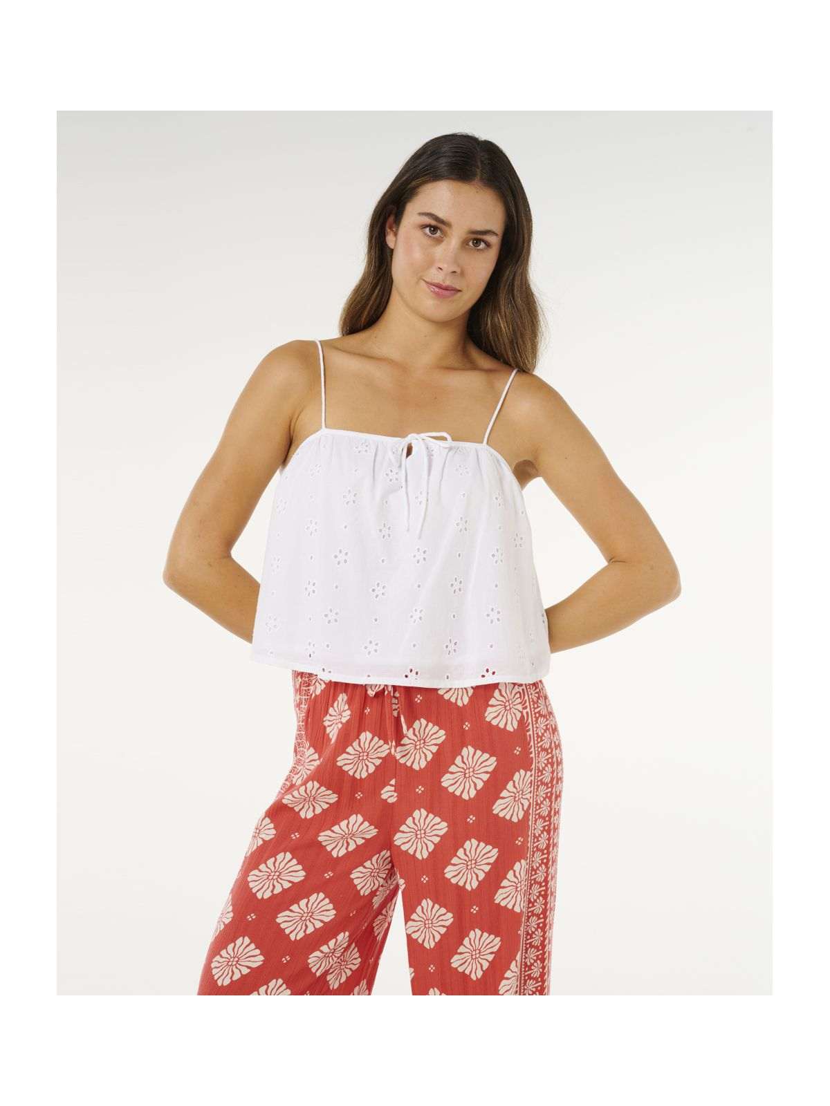 Koszulka damska RIP CURL Oasis Broderie Top biała