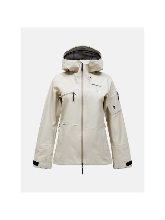 Kurtka narciarska damska PEAK PERFORMANCE Alpine GORE-TEX C-Knit 3L Shell Jacket piaskowa
