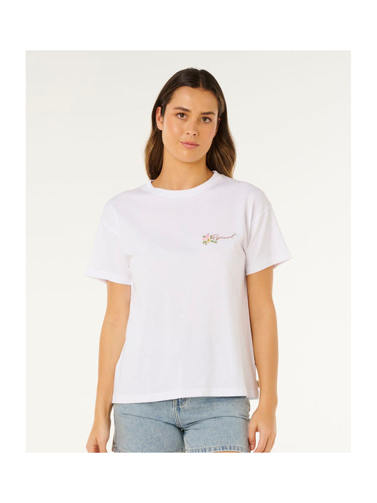 Koszulka damska RIP CURL Poolside Relaxed Tee biała
