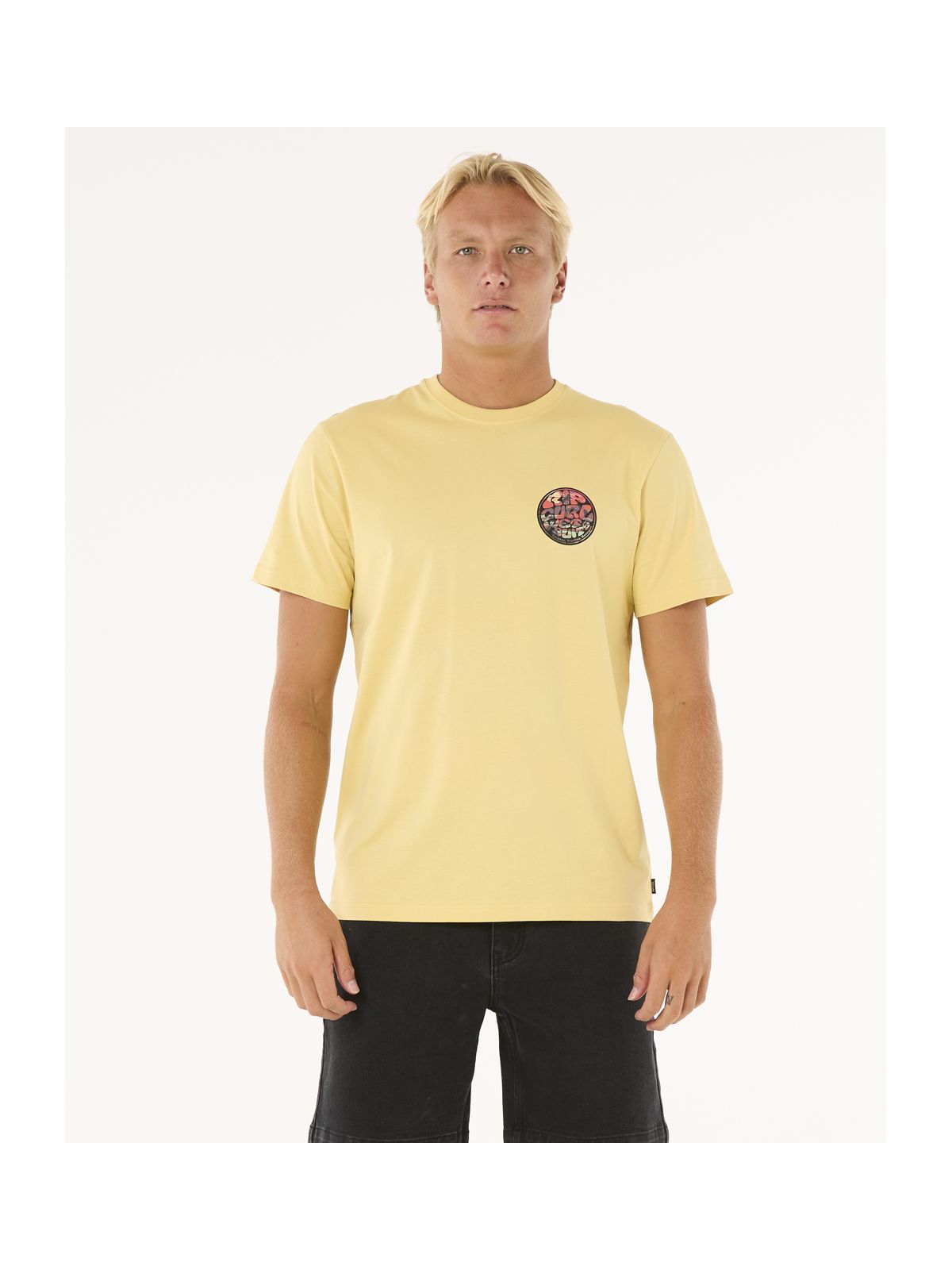 Koszulka męska RIP CURL Wettie Passage Icon Tee żółta