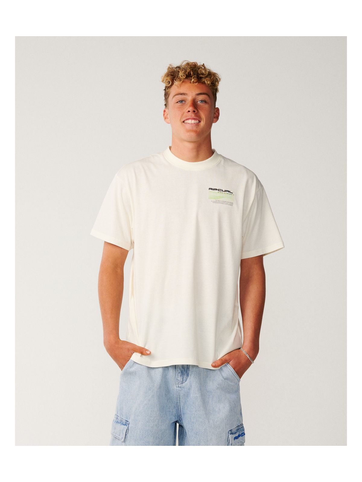 Koszulka męska RIP CURL S-Series Journey Man Tee biała