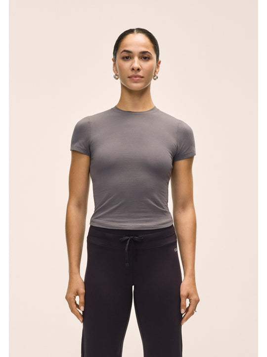 Koszulka treningowa damska CASALL Cotton Blend Slim Tee kolor szary
