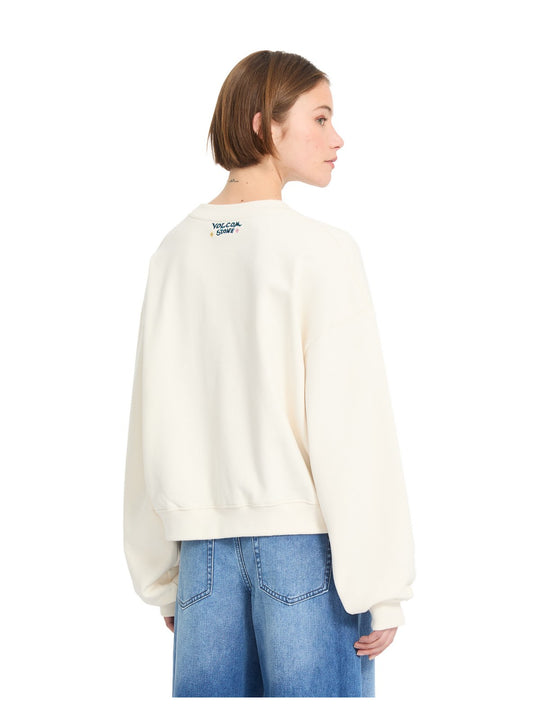 Bluza damska z kapturem VOLCOM Fa Bruno Lucas Crew biały
