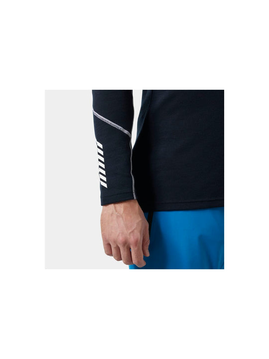 Koszulka męska HELLY HANSEN Lifa Merino Midweight 1/2 Zip kolor granatowy
