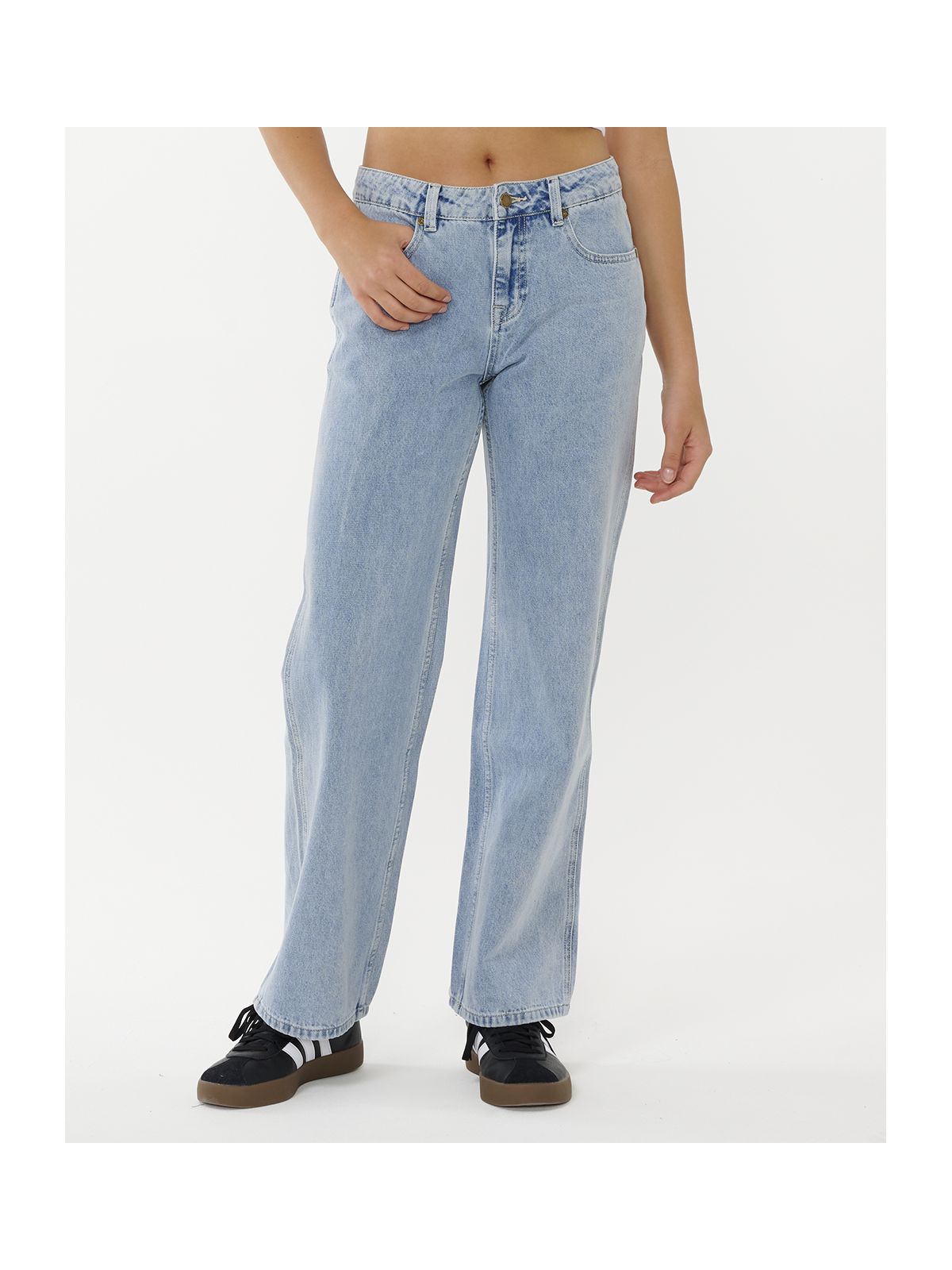 Spodnie RIP CURL AGGIE RELAXED JEANS niebieskie