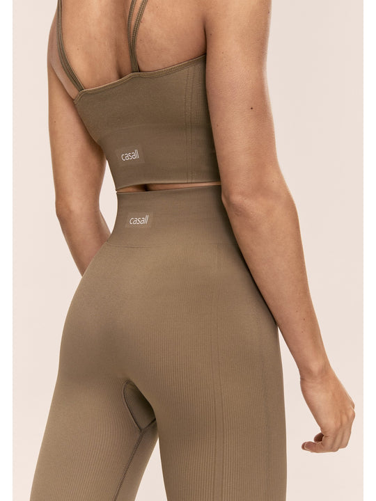 Spodnie damskie CASALL Seamless Rib Slit Pants kolor zielony
