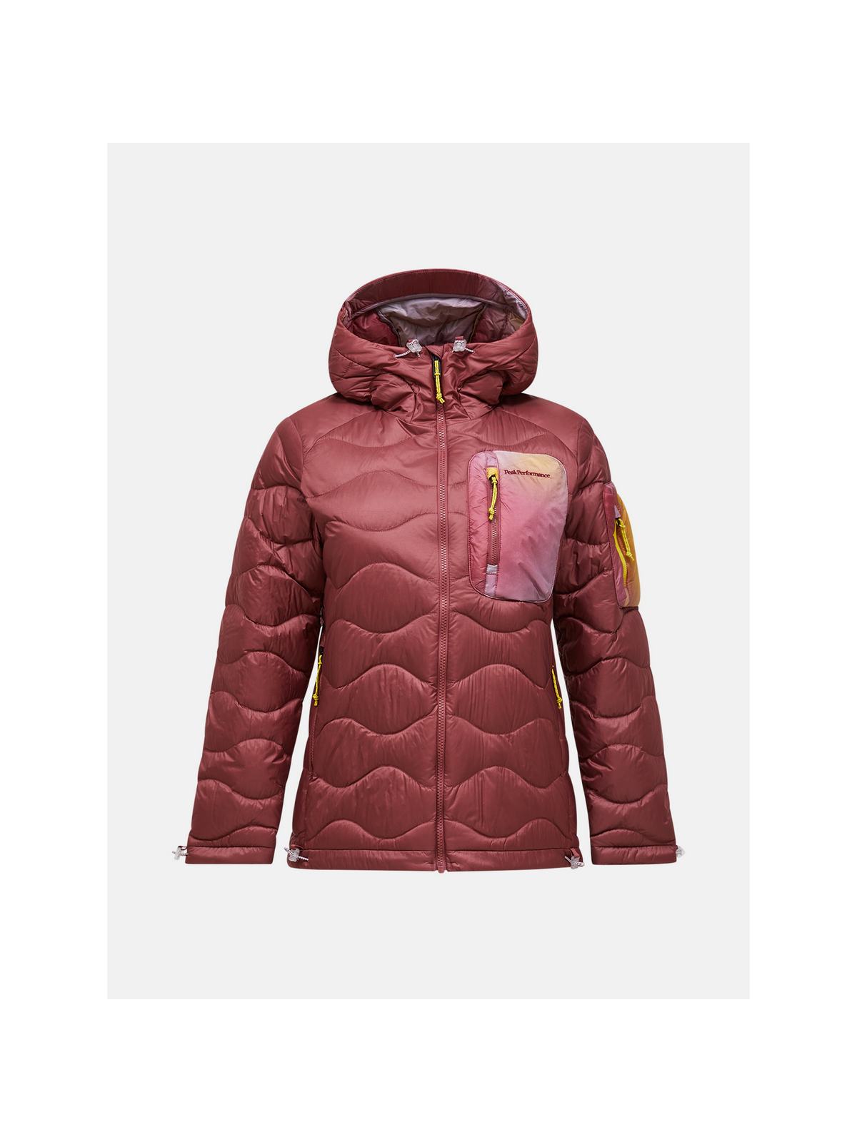 Kurtka damska puchowa PEAK PERFORMANCE W Helium Aop Utility Down Hood kolor multikolor