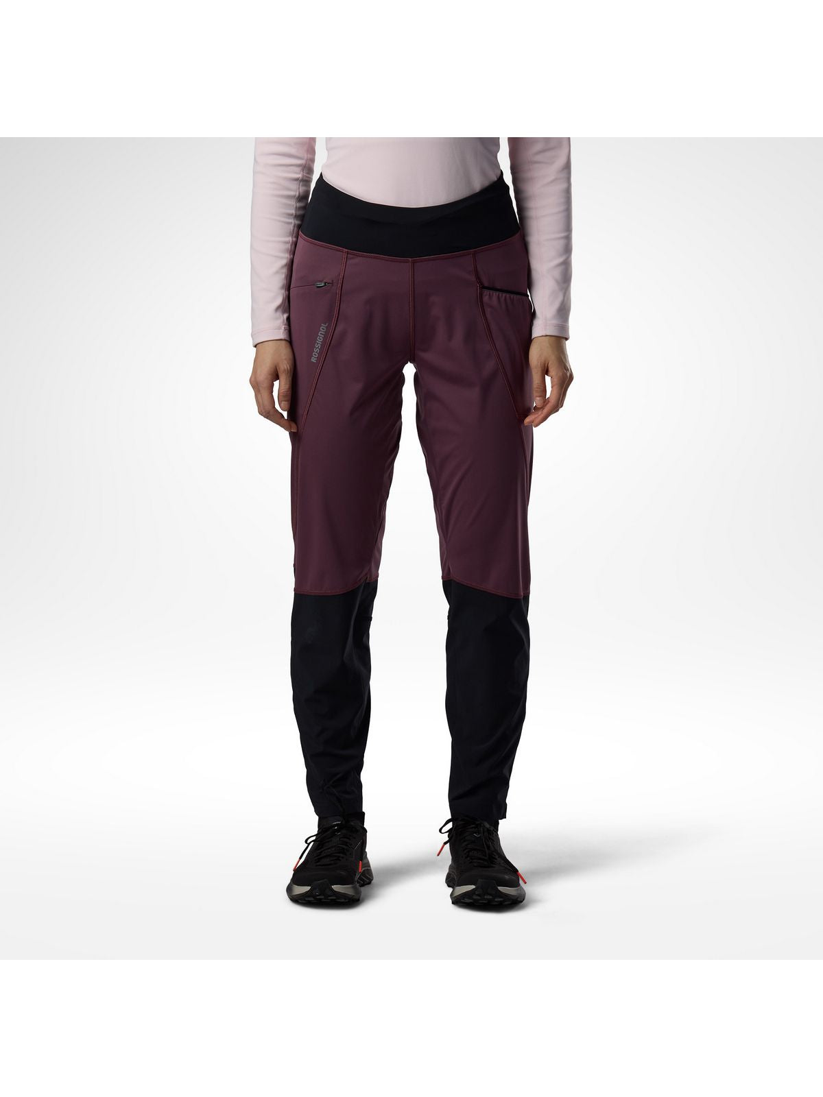 Spodnie damskie ROSSIGNOL W Venon Softshell Pant bordowe