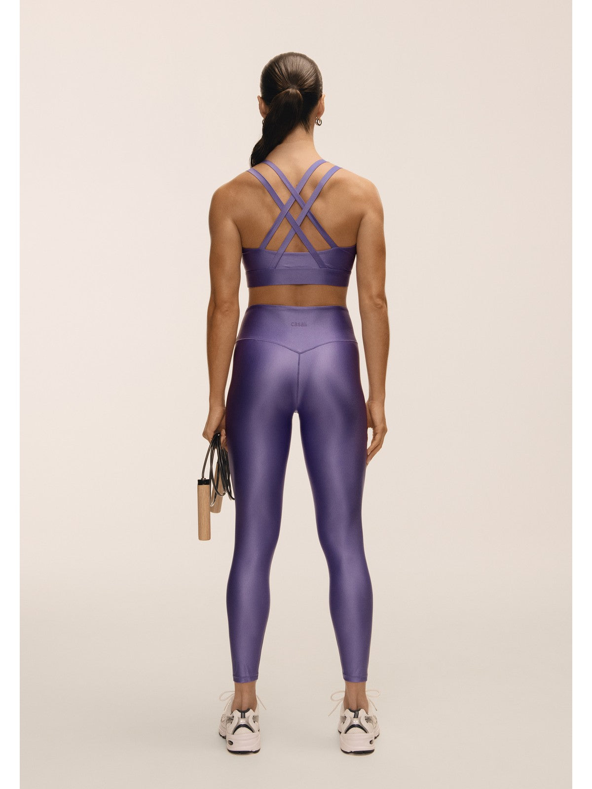 Legginsy damskie Casall Glitz High Waist Tights fioletowy - Adventure Sports