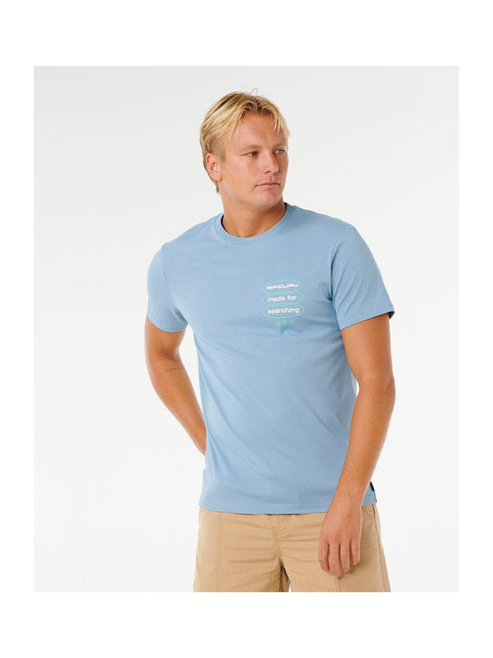 Koszulka męska RIP CURL Vaporcool Search 3 Stacks Tee niebieska
