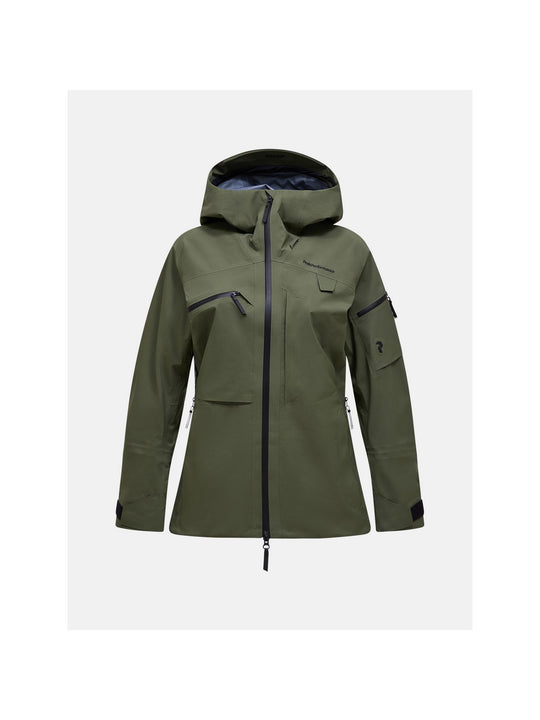 Kurtka narciarska damska PEAK PERFORMANCE Alpine GORE-TEX C-Knit 3L Shell Jacket zielona
