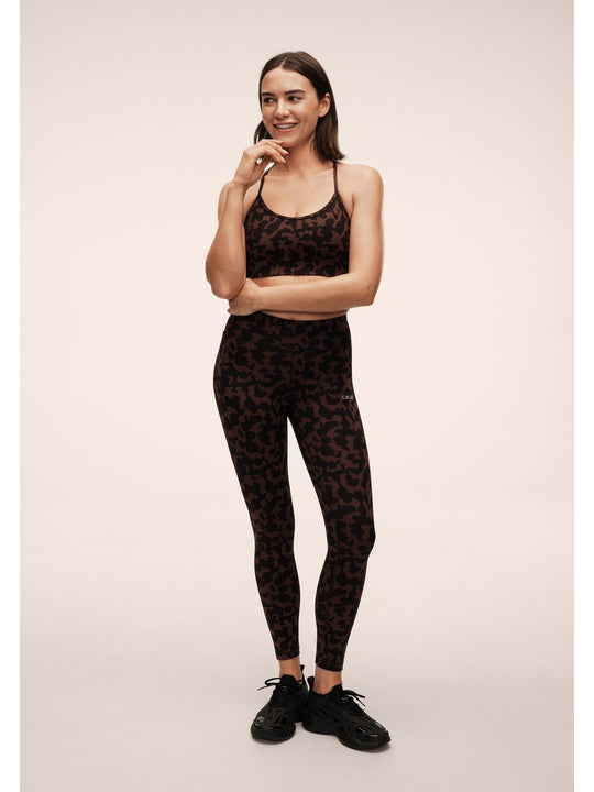 Legginsy damskie CASALL Essential Printed Tights brązowe
