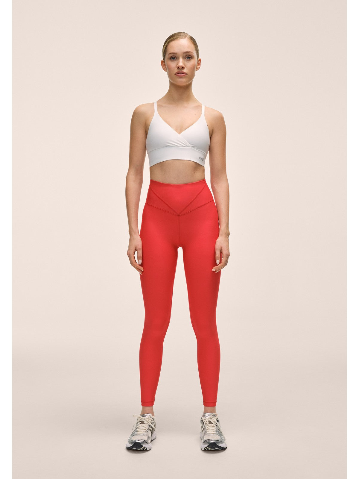 Legginsy damskie CASALL V-shape High Waist Tights kolor czerwony