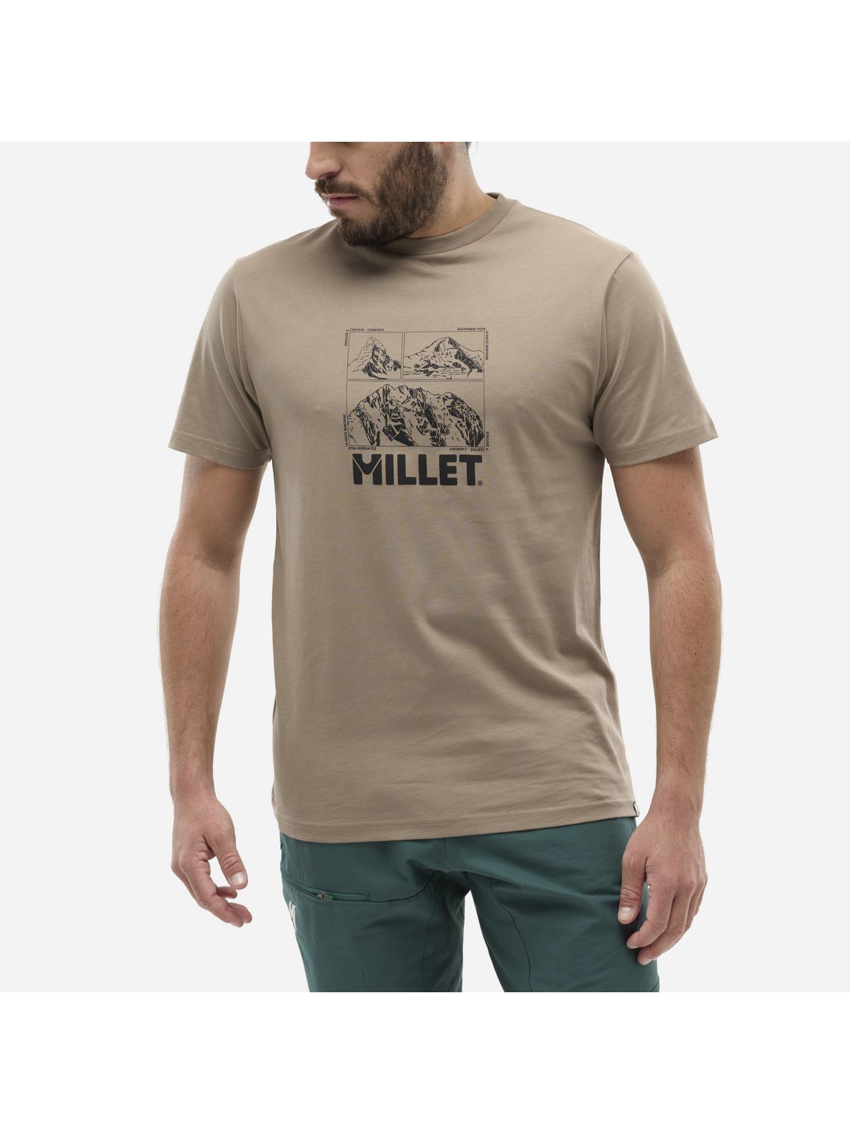 Koszulka męska MILLET Chamonix Logo Ts Ss M beżowa