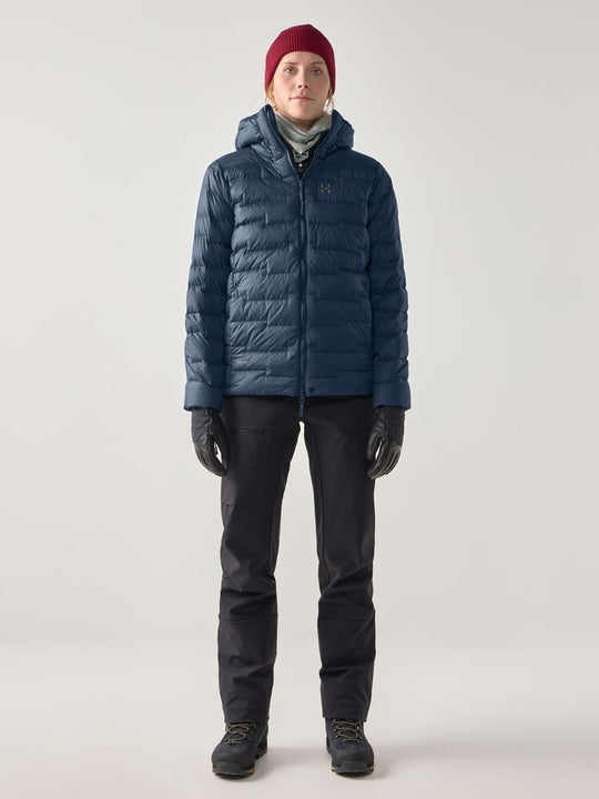 Kurtka puchowa z kapturem damska HAGLÖFS ROC Flash Down Hood Tarn Blue
